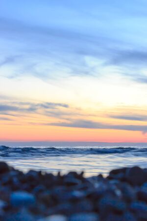 sunset on the black sea in Sochiの写真素材