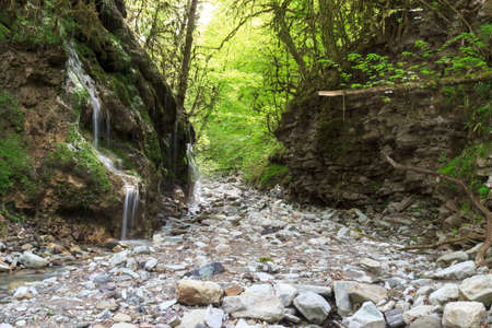Waterfalls on the road to Babuk aul. The Area Of The Big Sochi.の写真素材