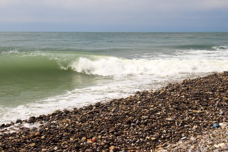 The waves of the sea. The area of the Big Sochi, Lazarevskoye, Russia.の写真素材