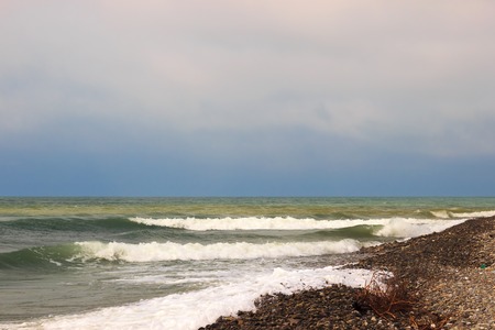 The waves of the sea. The area of the Big Sochi, Lazarevskoye, Russia.の写真素材