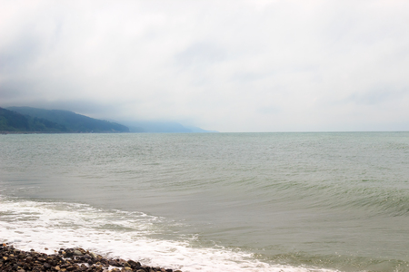 The waves of the sea. The area of the Big Sochi, Lazarevskoye, Russia.の写真素材