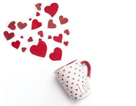 love hearts valentines day on white background valentines day relationshipの写真素材