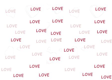 love hearts valentines day on white background valentines day relationshipの写真素材