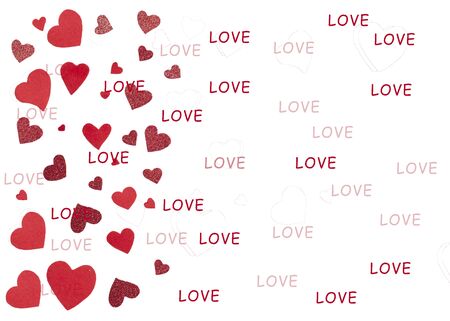love hearts valentines day on white background valentines day relationshipの写真素材