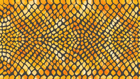 Seamless texture of orange serpentine scales in watercolorの写真素材