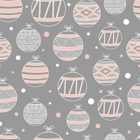 Seamless pattern from Christmas toys in pastel colorsのイラスト素材