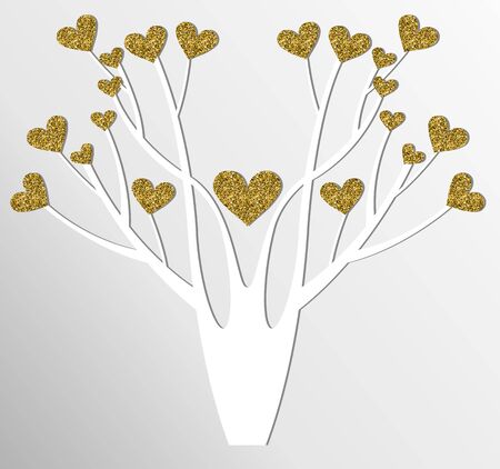 Stylized tree with hearts. Vector illustration. Valentines Day.のイラスト素材