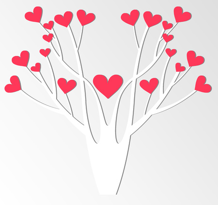 Stylized tree with hearts. Vector illustration. Valentines Day.のイラスト素材
