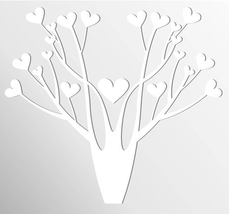 Stylized tree with hearts. Vector illustration. Valentines Day.のイラスト素材