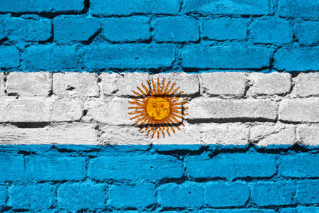 Argentina flag on texture background. Background for greeting cards for Argentina public holidays. Columbus Day, Flag Day, Gay Parade, Veterans Day, Independence Day, Oktoberfest, San Martin Day.の写真素材