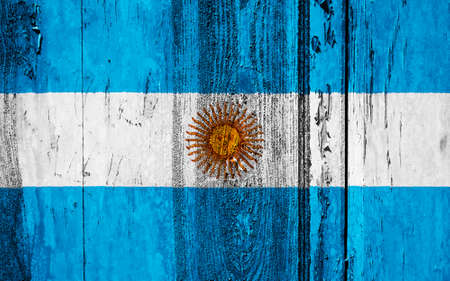 Argentina flag on texture background. Background for greeting cards for Argentina public holidays. Columbus Day, Flag Day, Gay Parade, Veterans Day, Independence Day, Oktoberfest, San Martin Day.の写真素材