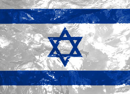 Israel flag on texture background. Background for greeting cards for Israel public holidays. Israel's Independence Day, Purim, Passover, Jerusalem Day, Hanukkah are the important holidays in Israel.の写真素材