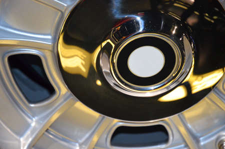 Detailing of the car. Wheel disk close-up. Car wheel disc.の写真素材
