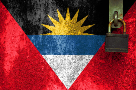 Antigua and Barbuda flag is on texture.の写真素材