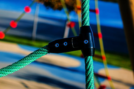 Technical design of the playground decoration. Close-up of the mountings.の写真素材