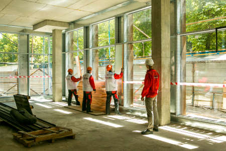 Dnepropetrovsk, Ukraine - 06.01.2018: Construction of a new multi-storey building.