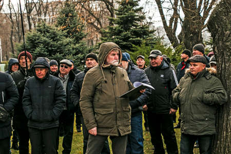 Dnepropetrovsk, Ukraine - 12.02.2021: Rally of disability organizations of Dnepropetrovsk region against discriminatory law 3663. The rally takes place in all regions of Ukraine.のeditorial素材