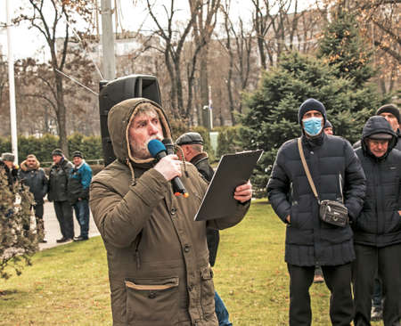 Dnepropetrovsk, Ukraine - 12.02.2021: Rally of disability organizations of Dnepropetrovsk region against discriminatory law 3663. The rally takes place in all regions of Ukraine.のeditorial素材