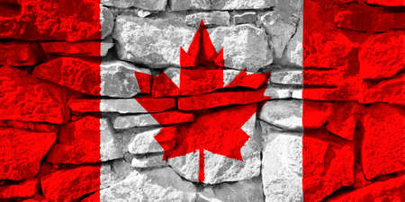 Background image of the flag of Canada on the texture.の写真素材