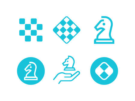 Chess knight vector icon setのイラスト素材