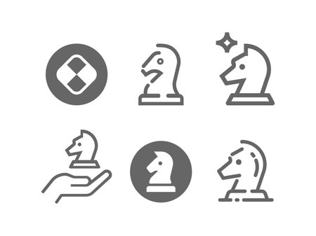 Chess knight vector icon setのイラスト素材