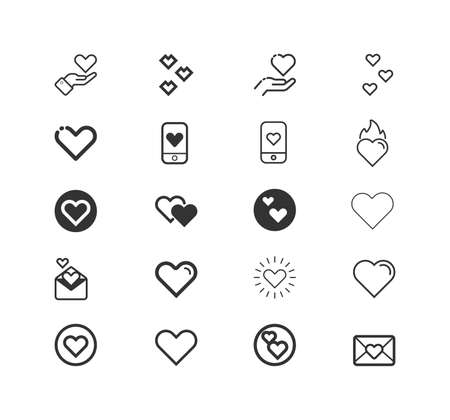 Heart symbol, like vector icon setのイラスト素材