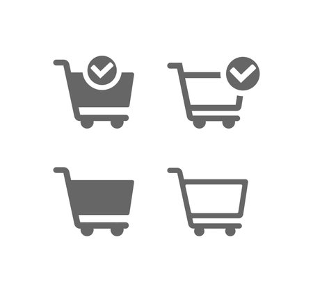 Shopping cart icon vector set. E-commerceのイラスト素材