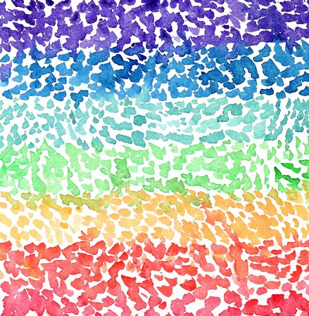 Rainbow watercolor texture. Color paint stains.Hand drawn.の写真素材
