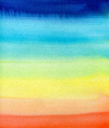 Rainbow watercolor abstract background, hand-painted texture, watercolor stains. Design for backgrounds, wallpapers, covers and packaging.の写真素材