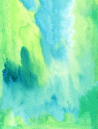 Watercolor abstract background, hand-painted texture, Watercolor blue and green stains. Design for backgrounds, wallpapers, covers and packagingの写真素材