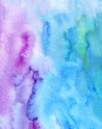 Watercolor abstract background, hand-painted texture, Watercolor blue, purple and pink stains. Design for backgrounds, wallpapers, covers and packagingの写真素材