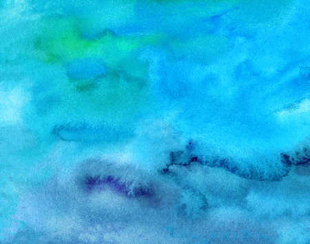 Watercolor abstract background, hand-painted texture, Watercolor blue and yellow stains. Design for backgrounds, wallpapers, covers and packagingの写真素材