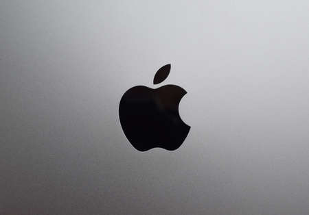 Krasnodar, Russia - March 02, 2022: Apple logo on a Apple iPad Pro 2020.
