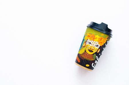 Blank medium cardboard takeaway coffee cup