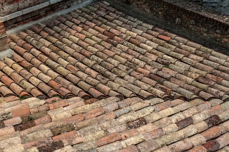 Rustic roof tiles - closeup detailsの写真素材