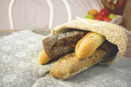 Homemade bread with olives without yeast. Mini-bakery. Horizontal frame.