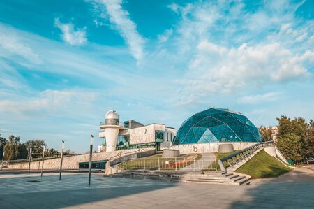 YAROSLAVL, RUSSIA - AUGUST 4, 2018: Planetarium building in the city of Yaroslavl in the early morning on a sunny day.のeditorial素材
