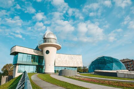 YAROSLAVL, RUSSIA - AUGUST 4, 2018: Planetarium building in the city of Yaroslavl in the early morning on a sunny day.のeditorial素材