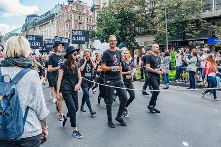 Prague, Czech Republic, August 12, 2017 : Prague Pride March, LGBT community and supporters of the...