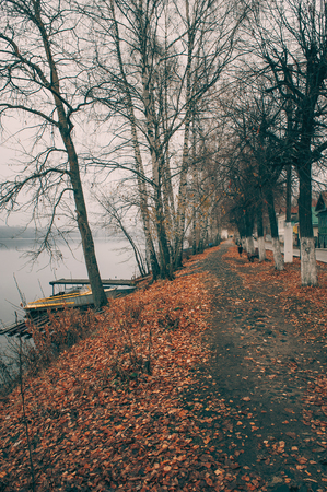 Ples old Russian city in Russia on the Volga in late autumn. The city is associated with the great Russian artist Levitan.の写真素材