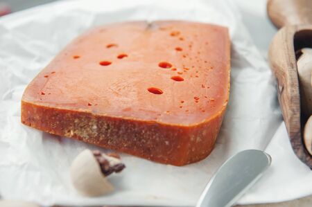 Delicatessen spicy cheeses.の写真素材