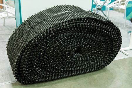 Black plastic cassettes for in-line production of mechanical grafts and seedling cabinets. Growing seedlings for greenhouses and Urban garden. Sale of cassettes from a warehouse.の写真素材