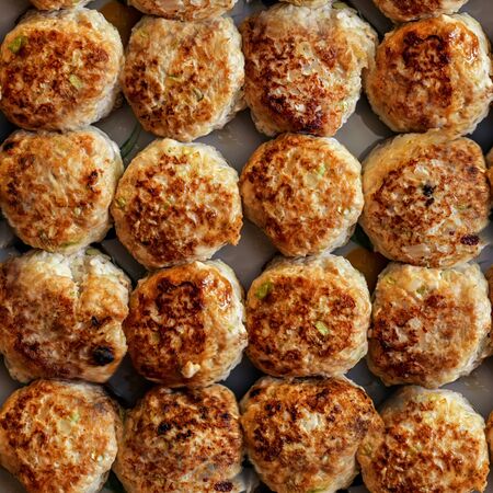 Small round meat balls close-up.
