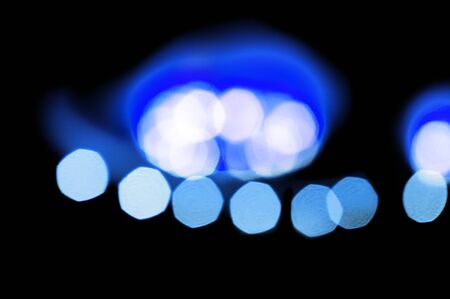 blue and white abstract background with blurry unfocused bokeh light for the template. Natural blue highlights for a design solution.の写真素材
