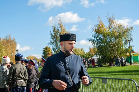 Moscow, Russia-October 1, 2016: descendants of the Cossacks at the fair and Cossack gathering....