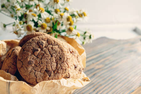 Keto Chocolate Cookies with almond and coconut flour. Atkins, ketogenic. Traditional chocolate chip...