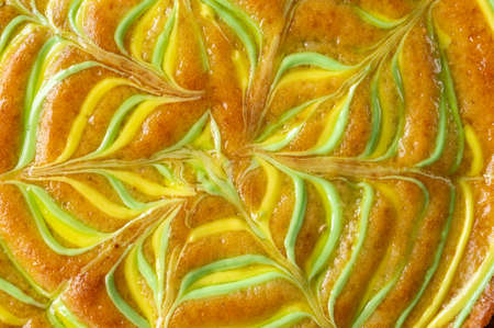 Homemade sponge cake is called Zebra. Home-made pastries for tea. top view.の写真素材