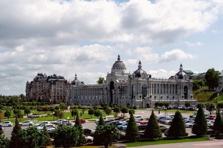 Kazan, Republic of Tatarstan June 01, 2023. Russia Ministry of Agriculture of Kazan. Palace of Farmers in Kazan - the building of the Ministry of Agriculture and Foodstuffsのeditorial素材