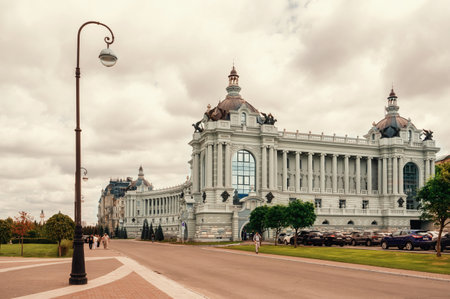 Kazan, Republic of Tatarstan June 01, 2023. Russia Ministry of Agriculture of Kazan. Palace of Farmers in Kazan - the building of the Ministry of Agriculture and Foodstuffs.のeditorial素材