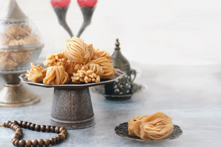 Chak Chak - Tatar national dessert. perfect for dessert blogs, street food blogs, recipe sites and Ramadan cultural food demonstrations.の写真素材